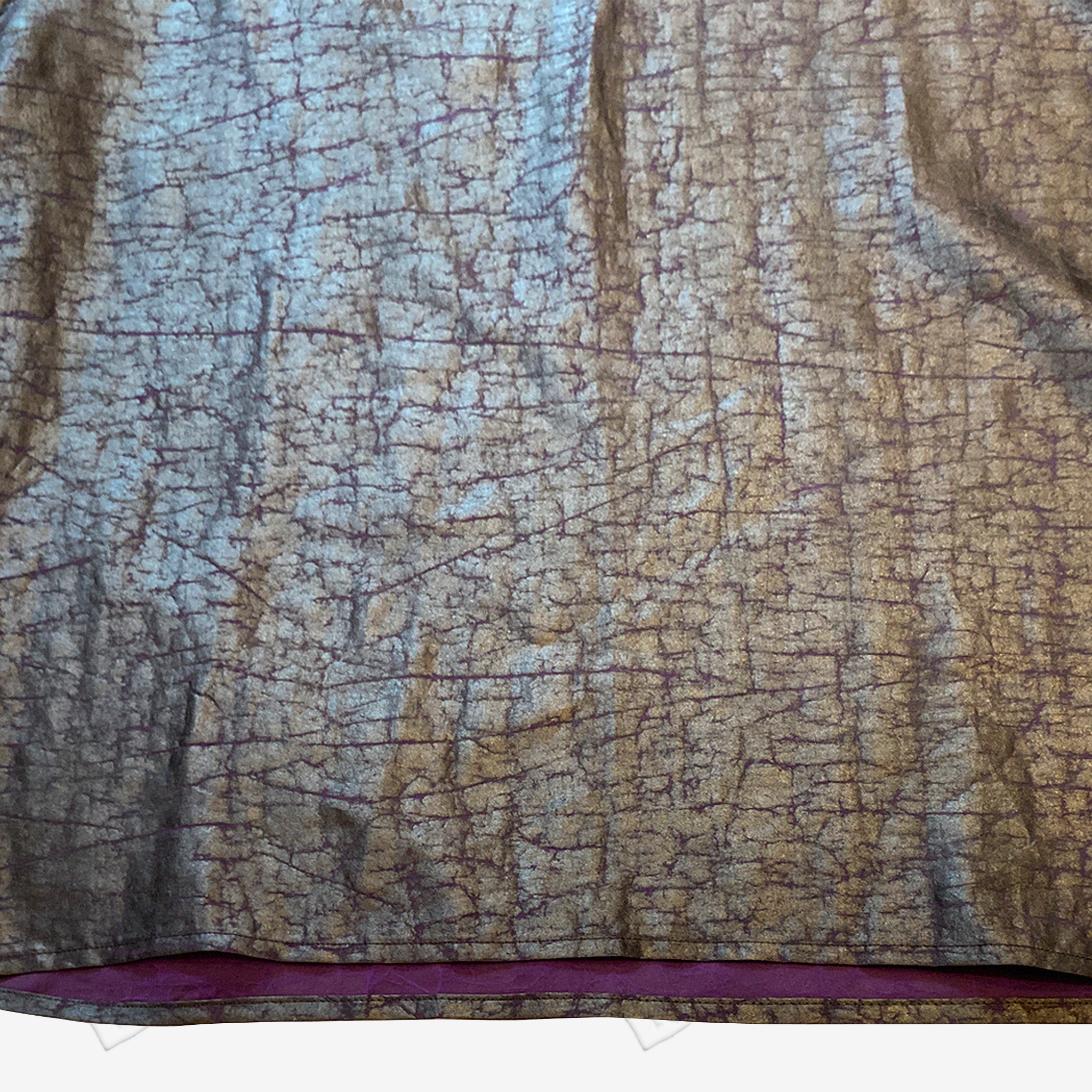 Tortoise Crack Pattern Gambiered Canton Silk Top - 龜裂紋香雲紗上衣