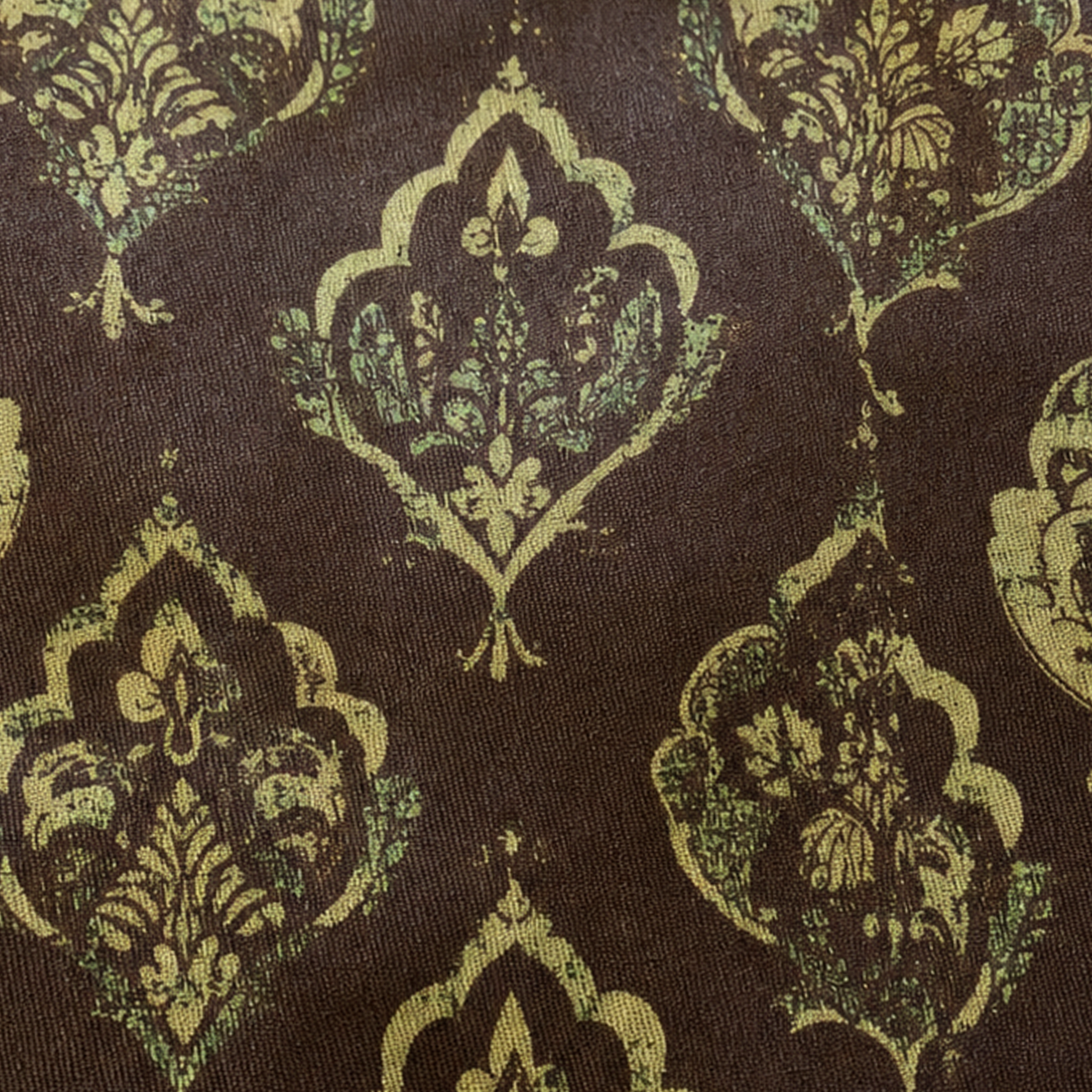 Vintage‑Floral Gambiered Canton Silk Wrap‑Front Jacket - 寶相花皮子料重磅香雲紗上衣