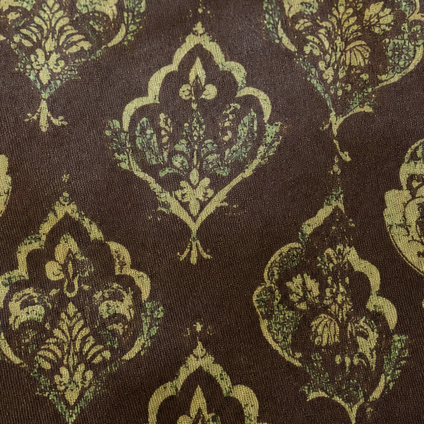 Vintage‑Floral Gambiered Canton Silk Wrap‑Front Jacket - 寶相花皮子料重磅香雲紗上衣