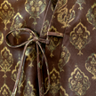 Vintage‑Floral Gambiered Canton Silk Wrap‑Front Jacket - 寶相花皮子料重磅香雲紗上衣