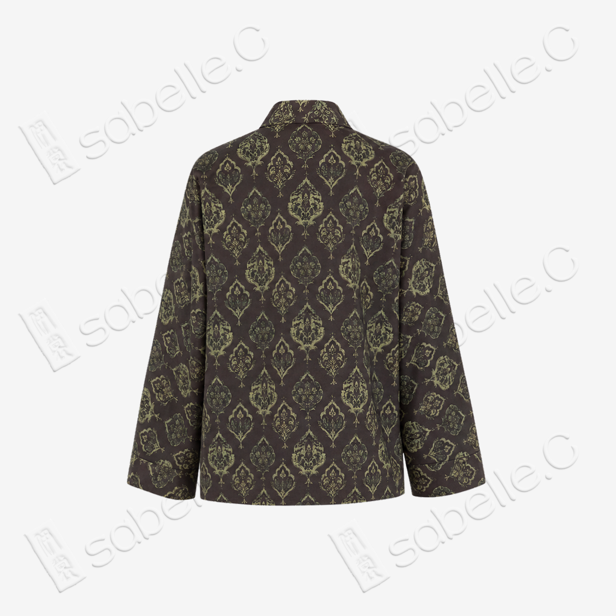 Vintage‑Floral Gambiered Canton Silk Wrap‑Front Jacket - 寶相花皮子料重磅香雲紗上衣