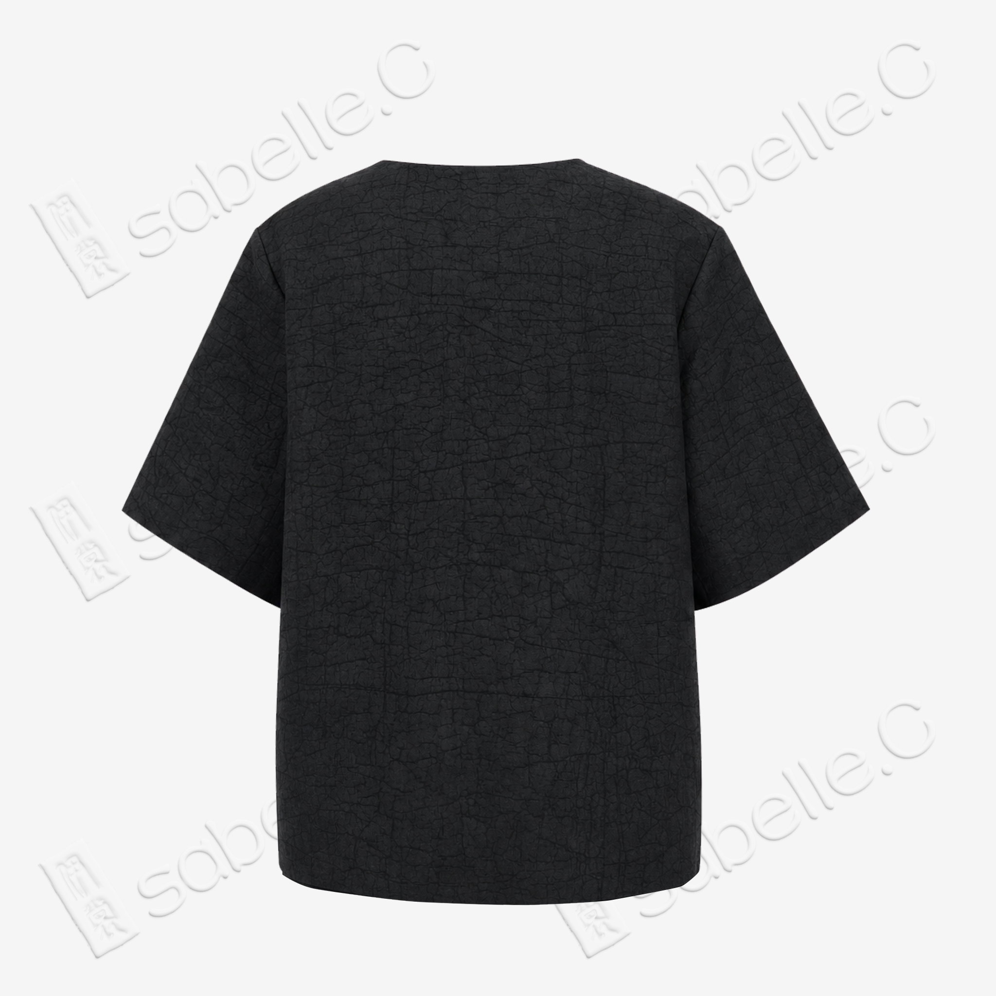Tortoise Crack Pattern Gambiered Canton Silk Top - 龜裂紋香雲紗上衣