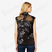 Vintage Brown Ink Lotus Vintage Silk Satin Top - 「古棕墨荷」真絲老緞上衣