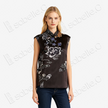 Vintage Brown Ink Lotus Vintage Silk Satin Top - 「古棕墨荷」真絲老緞上衣