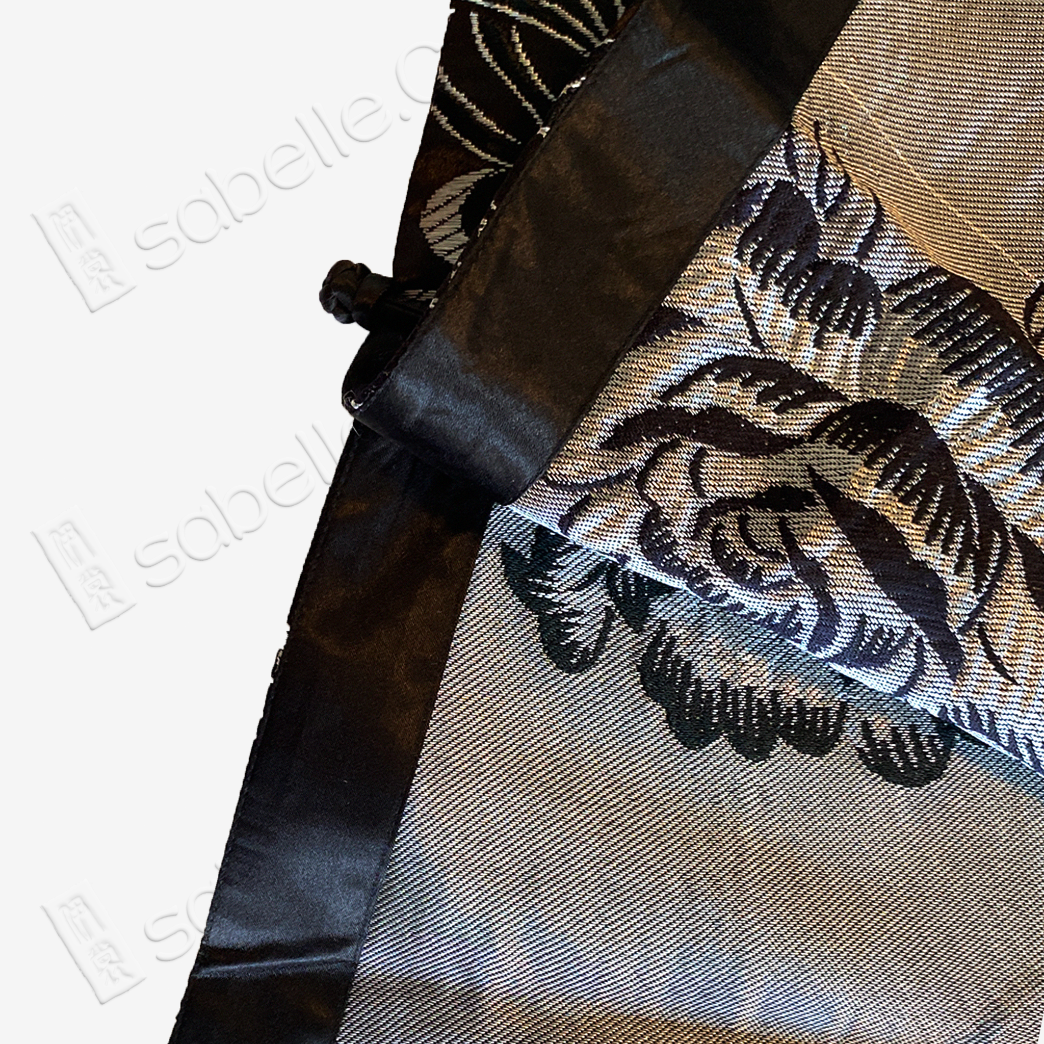 Vintage Brown Ink Lotus Vintage Silk Satin Top - 「古棕墨荷」真絲老緞上衣