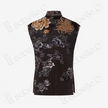Vintage Brown Ink Lotus Vintage Silk Satin Top - 「古棕墨荷」真絲老緞上衣