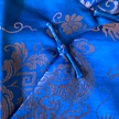 Sapphire Twin Dragon Vintage Silk Satin Top - 「寶藍雙龍」真絲老緞上衣