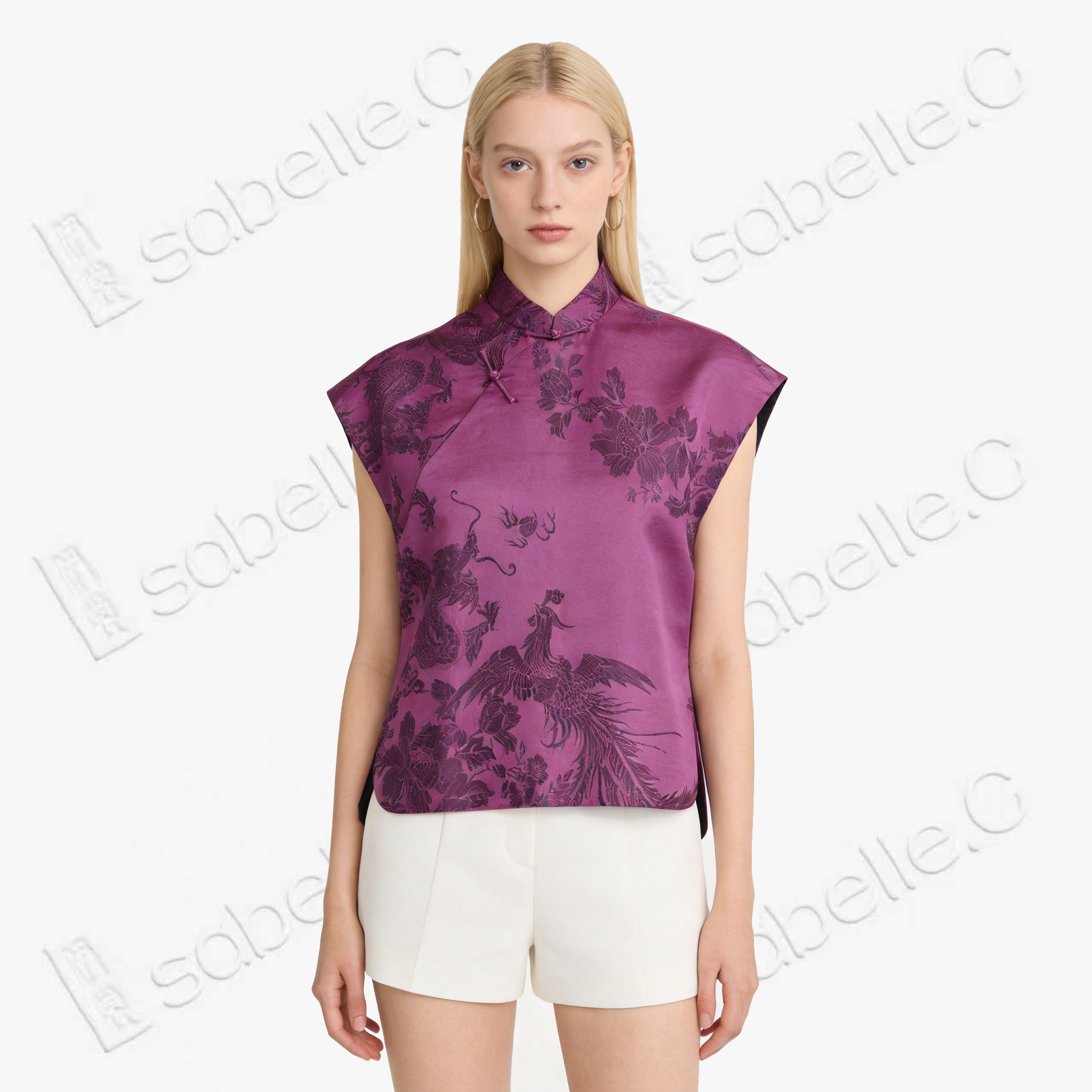 Dragon & Phoenix Peony Antique Silk Waistcoat - 「龍鳳牡丹」古董真絲面料馬甲