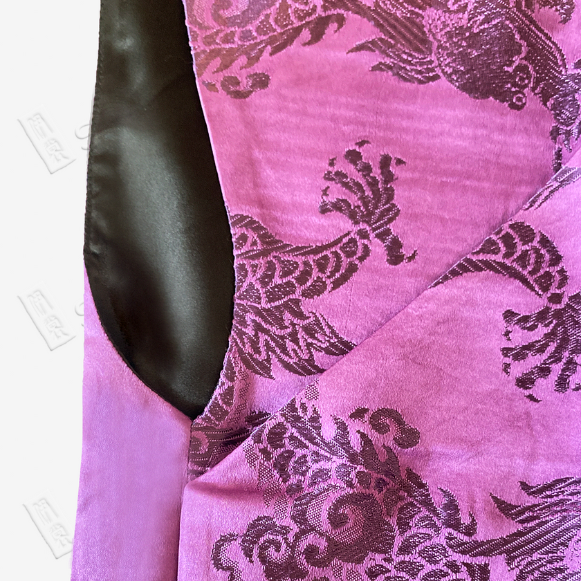Dragon & Phoenix Peony Antique Silk Waistcoat - 「龍鳳牡丹」古董真絲面料馬甲