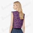 Mauve Purple Gilded Floral Gambiered Canton Silk Top - 「堇紫鎏花」香雲紗上衣