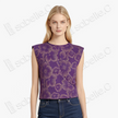 Mauve Purple Gilded Floral Gambiered Canton Silk Top - 「堇紫鎏花」香雲紗上衣