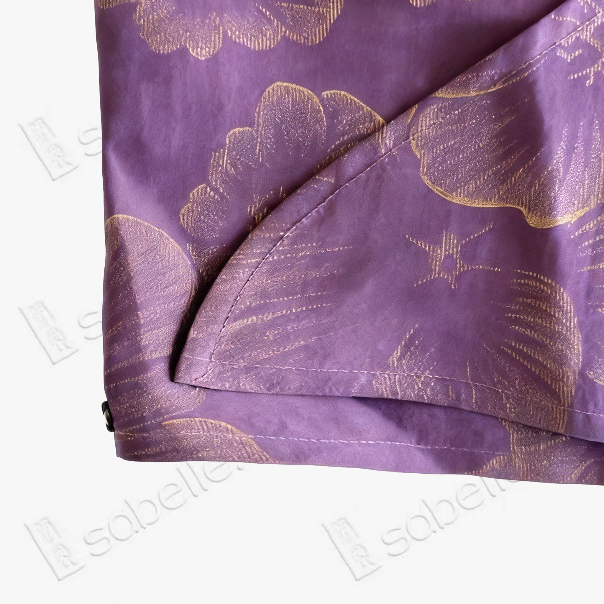Mauve Purple Gilded Floral Gambiered Canton Silk Top - 「堇紫鎏花」香雲紗上衣