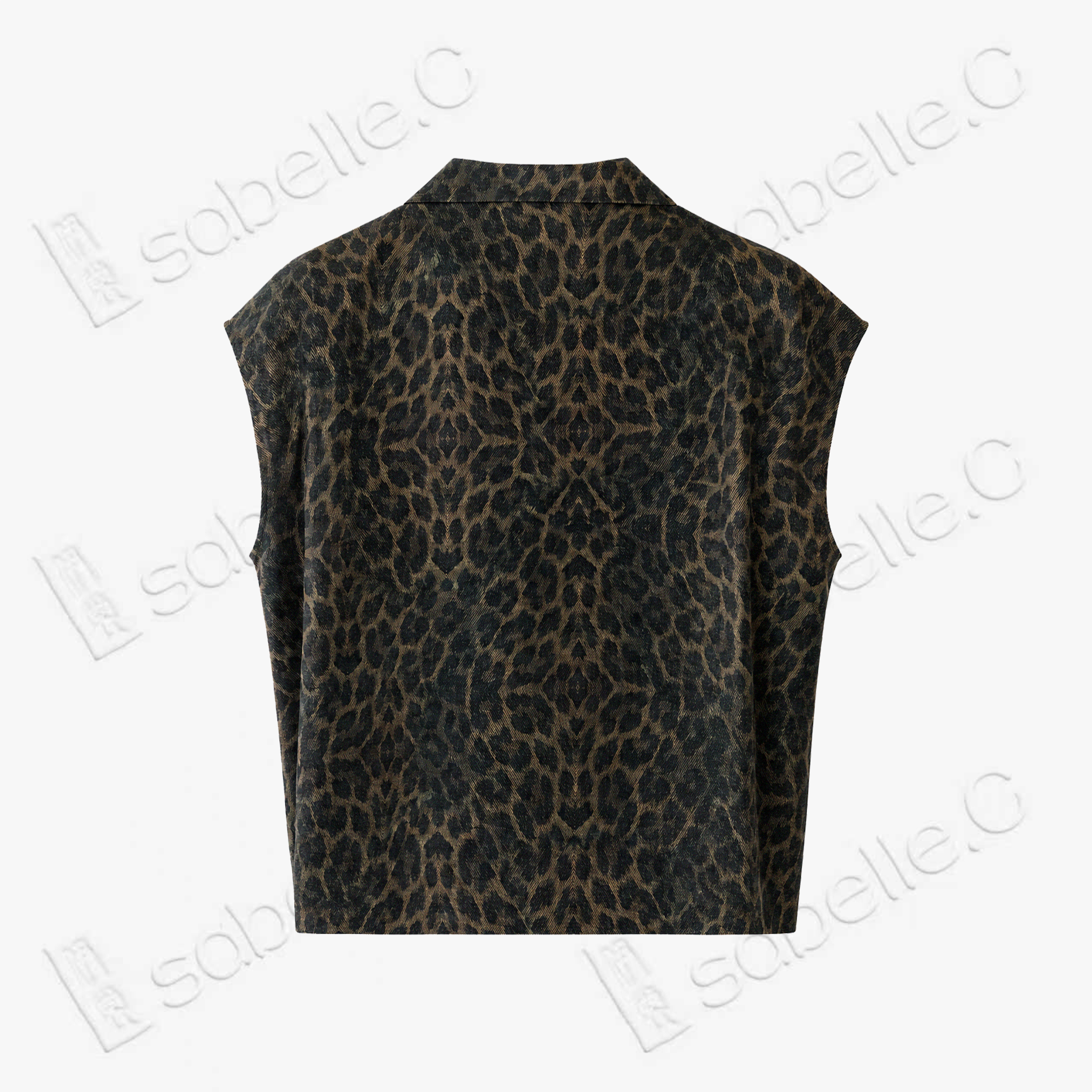 Vintage Brown Leopard Motif Gambiered Canton Silk Top - 「古褐豹紋」香雲紗上衣