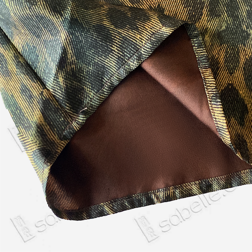 Vintage Brown Leopard Motif Gambiered Canton Silk Top - 「古褐豹紋」香雲紗上衣