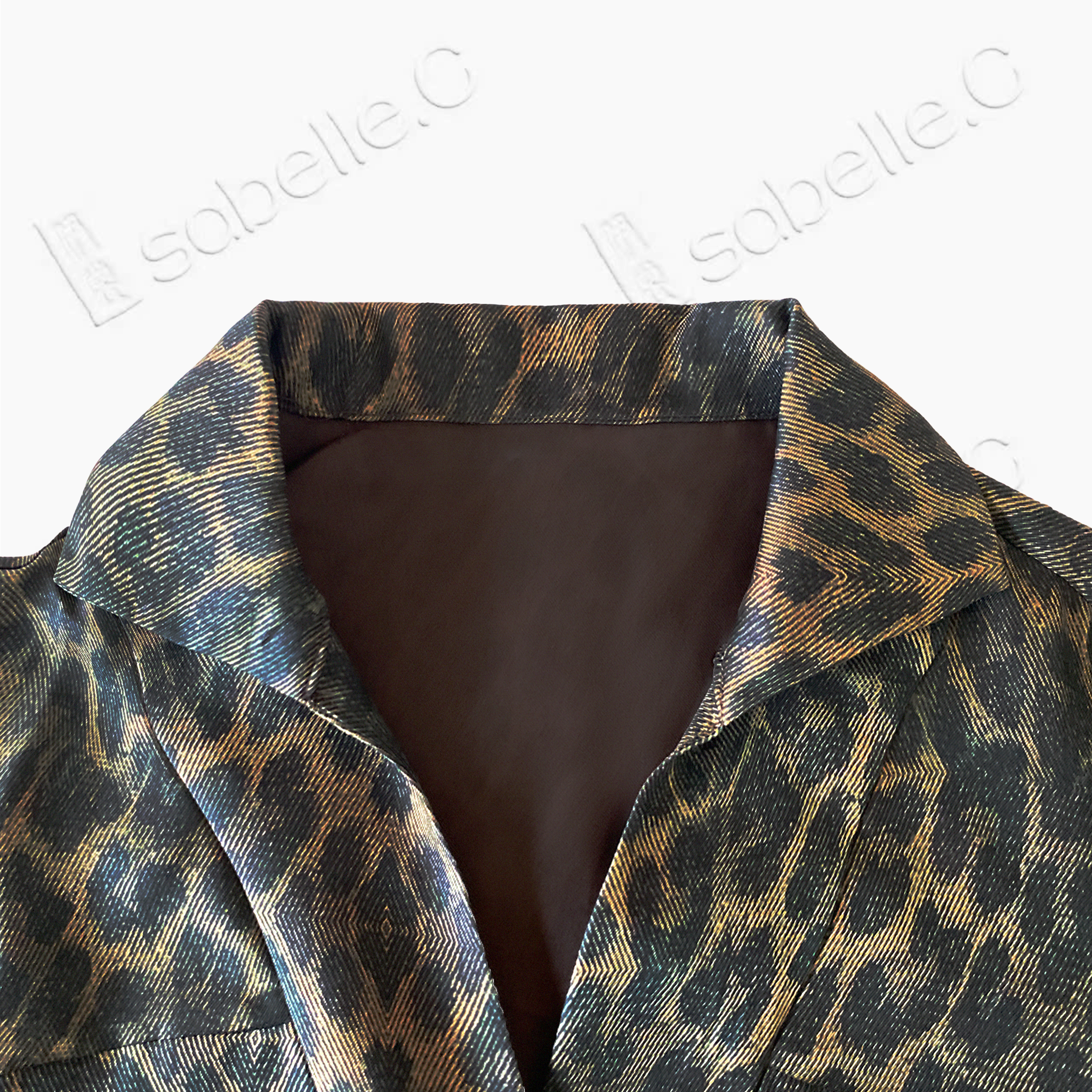 Vintage Brown Leopard Motif Gambiered Canton Silk Top - 「古褐豹紋」香雲紗上衣