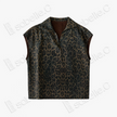 Vintage Brown Leopard Motif Gambiered Canton Silk Top - 「古褐豹紋」香雲紗上衣