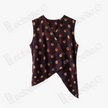 Gilded Polka Dot Gambiered Canton Silk Sleeveless Top - 鎏金波點香雲紗上衣