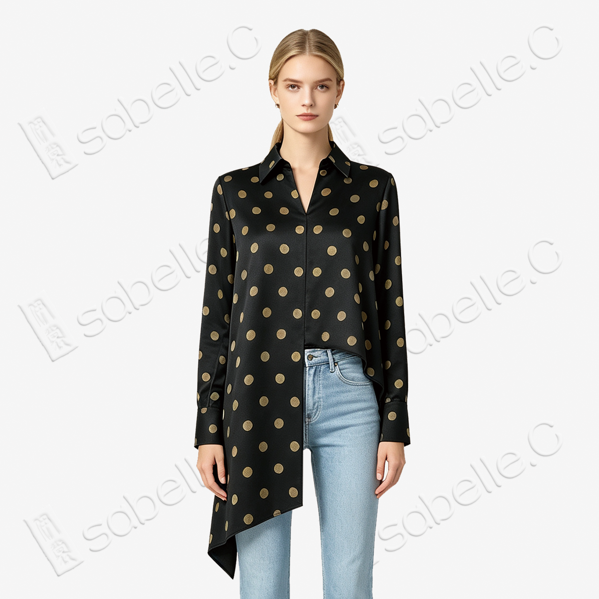 Gilded Polka Dot Gambiered Canton Silk Shirt - 「鎏金波點」香雲紗襯衫