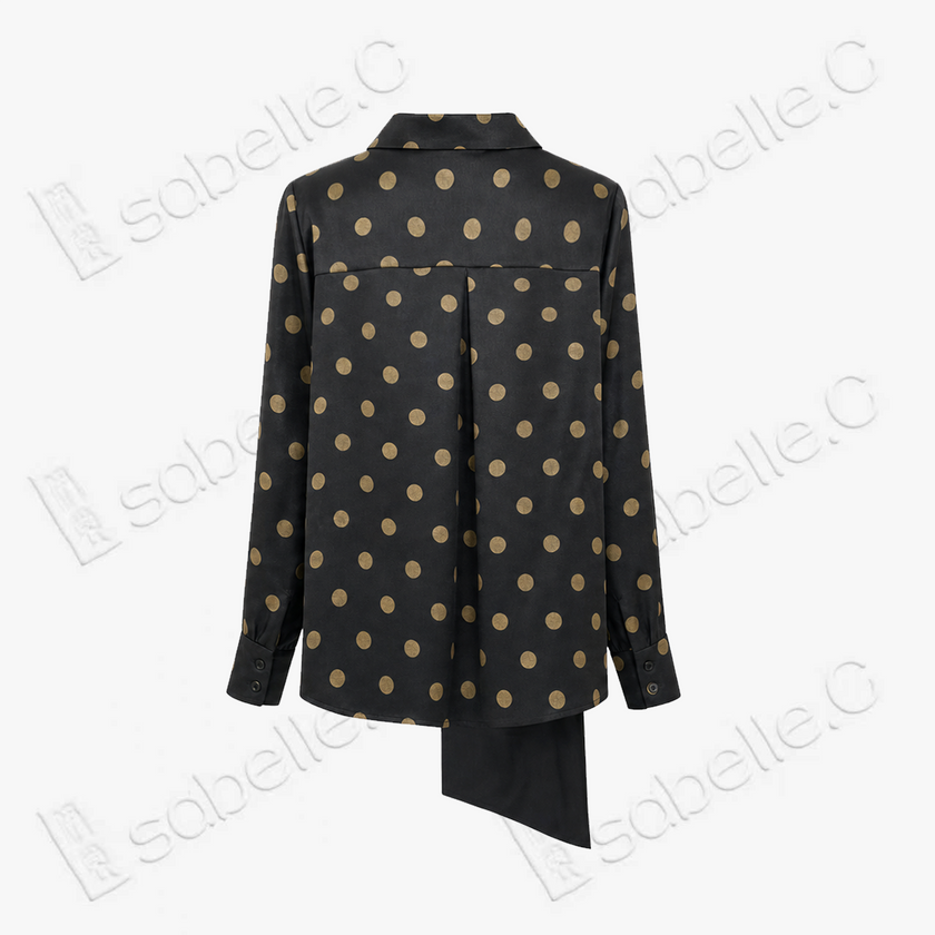 Gilded Polka Dot Gambiered Canton Silk Shirt - 「鎏金波點」香雲紗襯衫