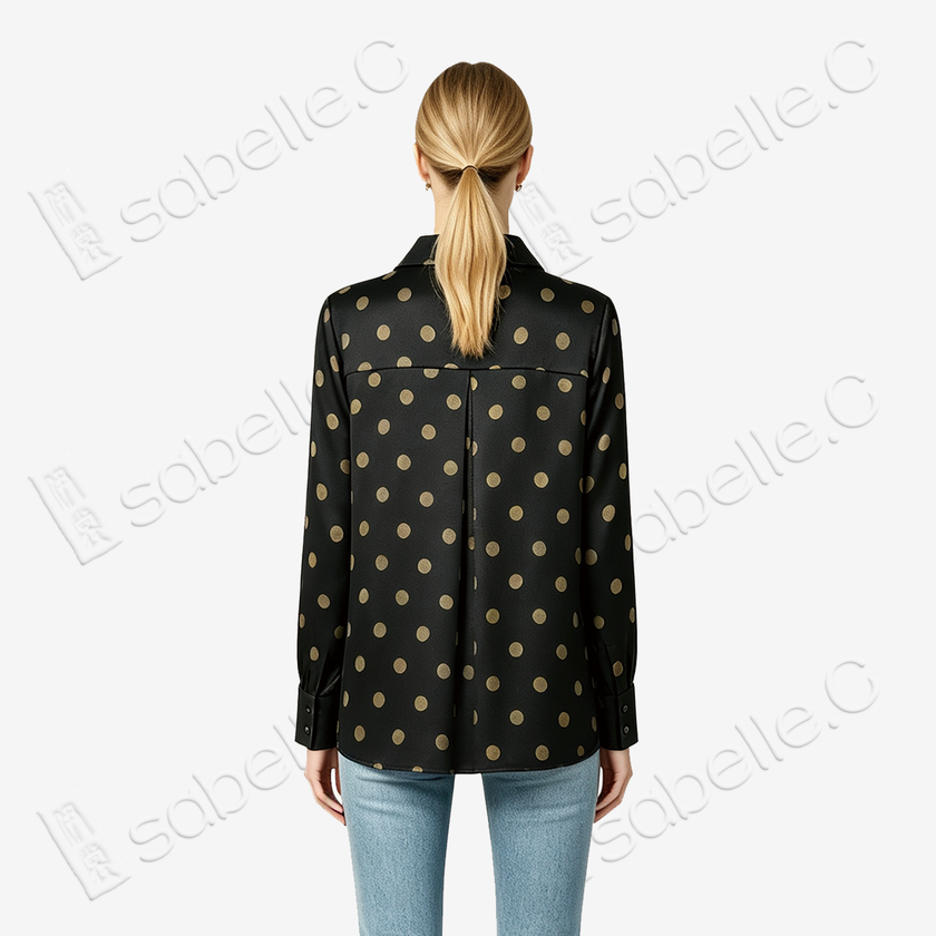 Gilded Polka Dot Gambiered Canton Silk Shirt - 「鎏金波點」香雲紗襯衫
