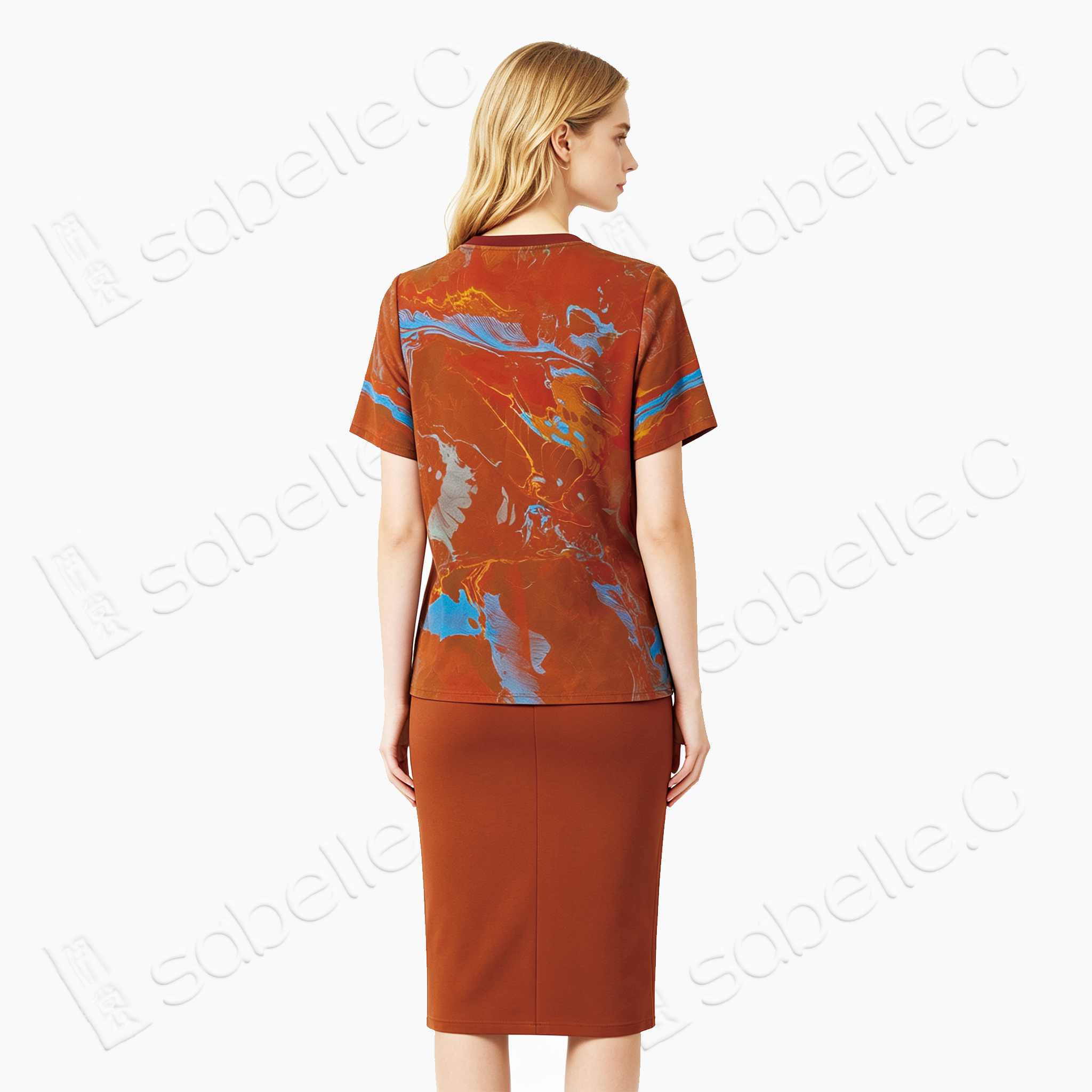 Flowing Sunset Landscape Gambiered Canton Silk Top - 「流霞山水」香雲紗上衣