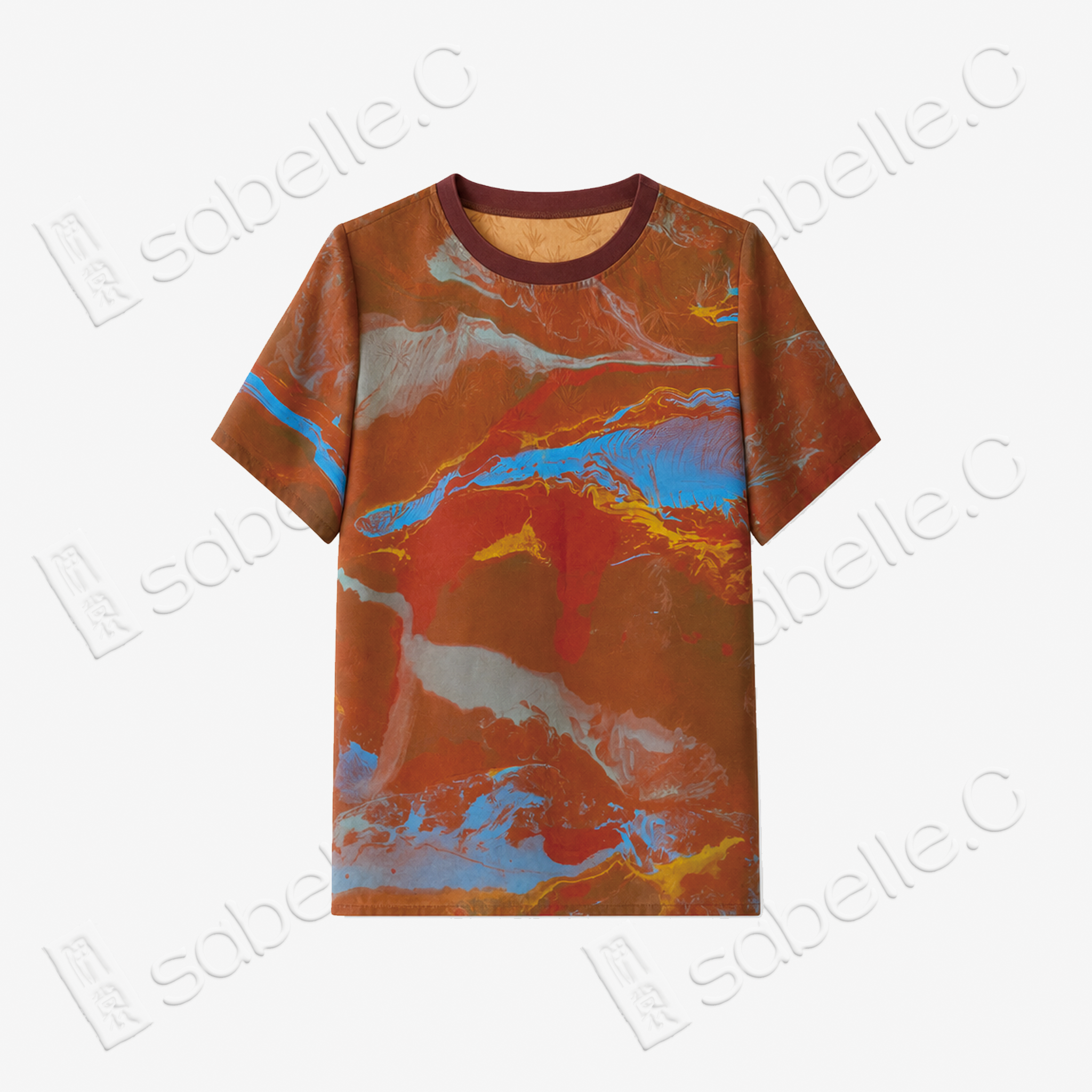 Flowing Sunset Landscape Gambiered Canton Silk Top - 「流霞山水」香雲紗上衣
