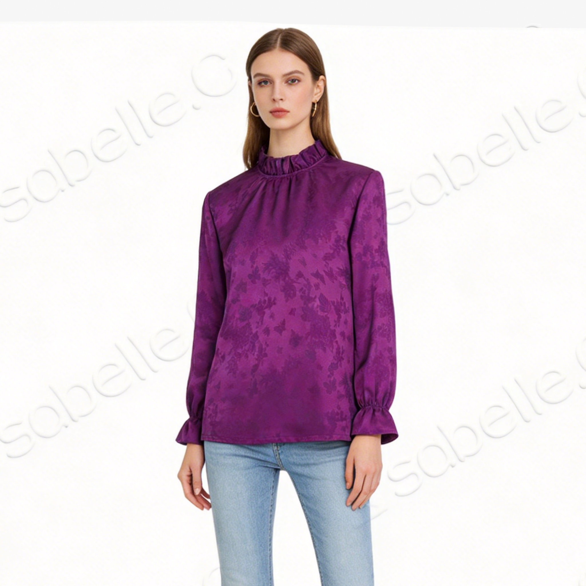 Violet Hua Luo Gambiered Canton Silk Shirt - 堇紫花蘿香雲紗襯衫