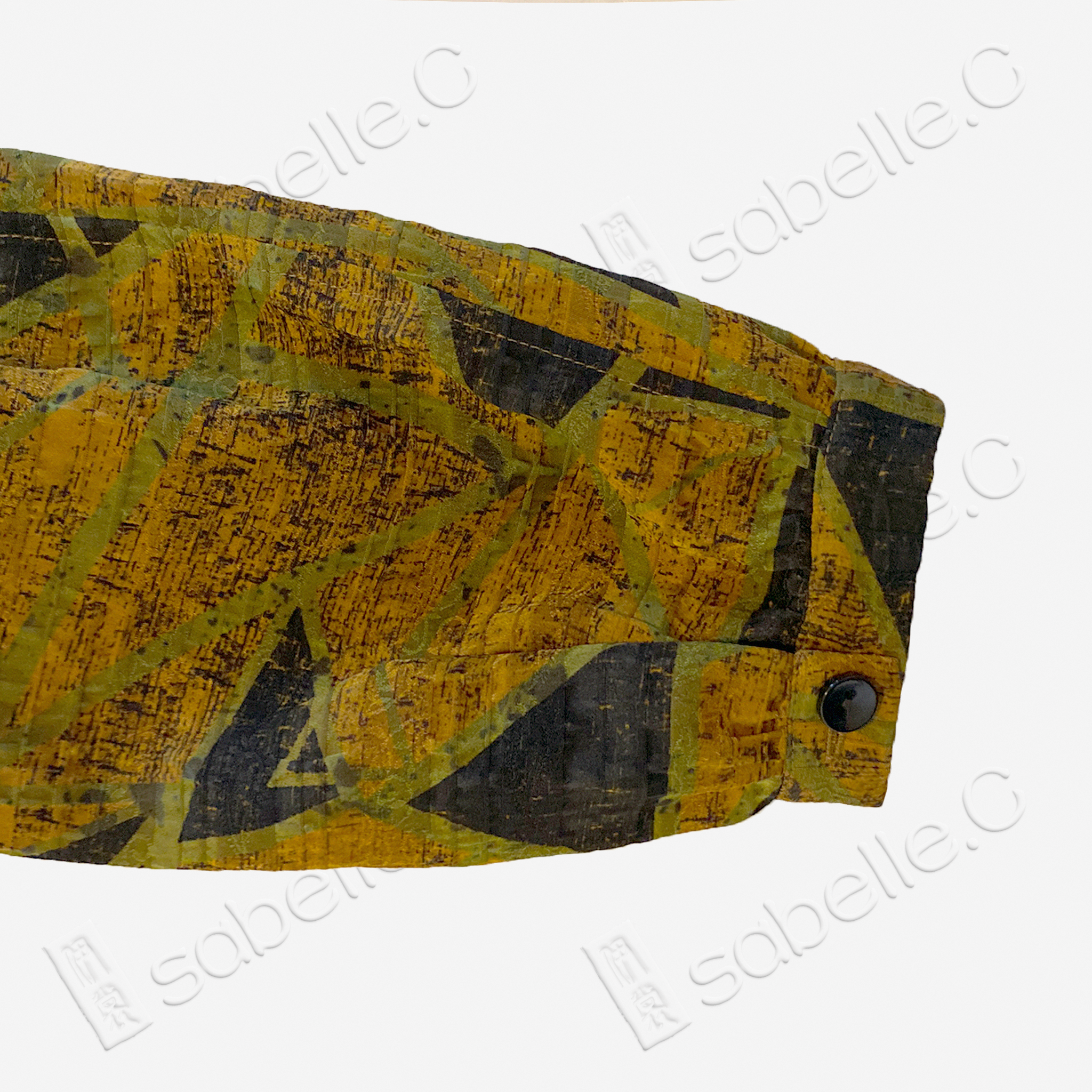 Ochre Yellow Broken Rock Gambiered Canton Silk Blouse -  「赭黃碎岩」香雲紗襯衫