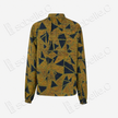 Ochre Yellow Broken Rock Gambiered Canton Silk Blouse -  「赭黃碎岩」香雲紗襯衫
