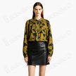 Ochre Yellow Broken Rock Gambiered Canton Silk Blouse -  「赭黃碎岩」香雲紗襯衫