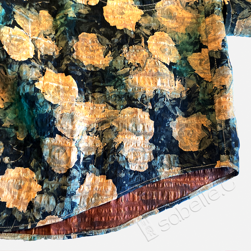 Gambiered Canton Silk Shirt - 「秋塘荷跡」香雲紗長襯衫