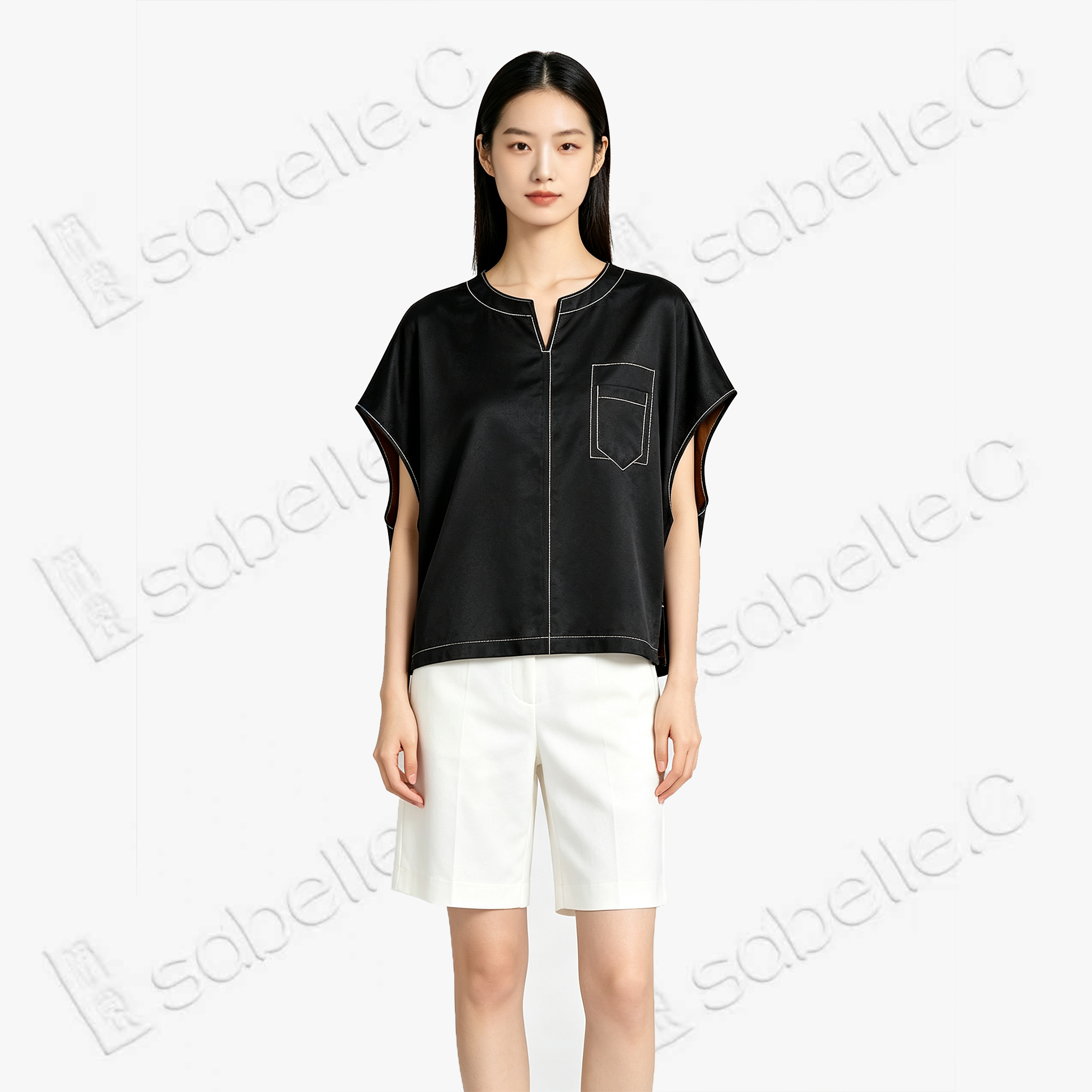 Gambiered Canton Silk Blouse - 香雲紗上衣