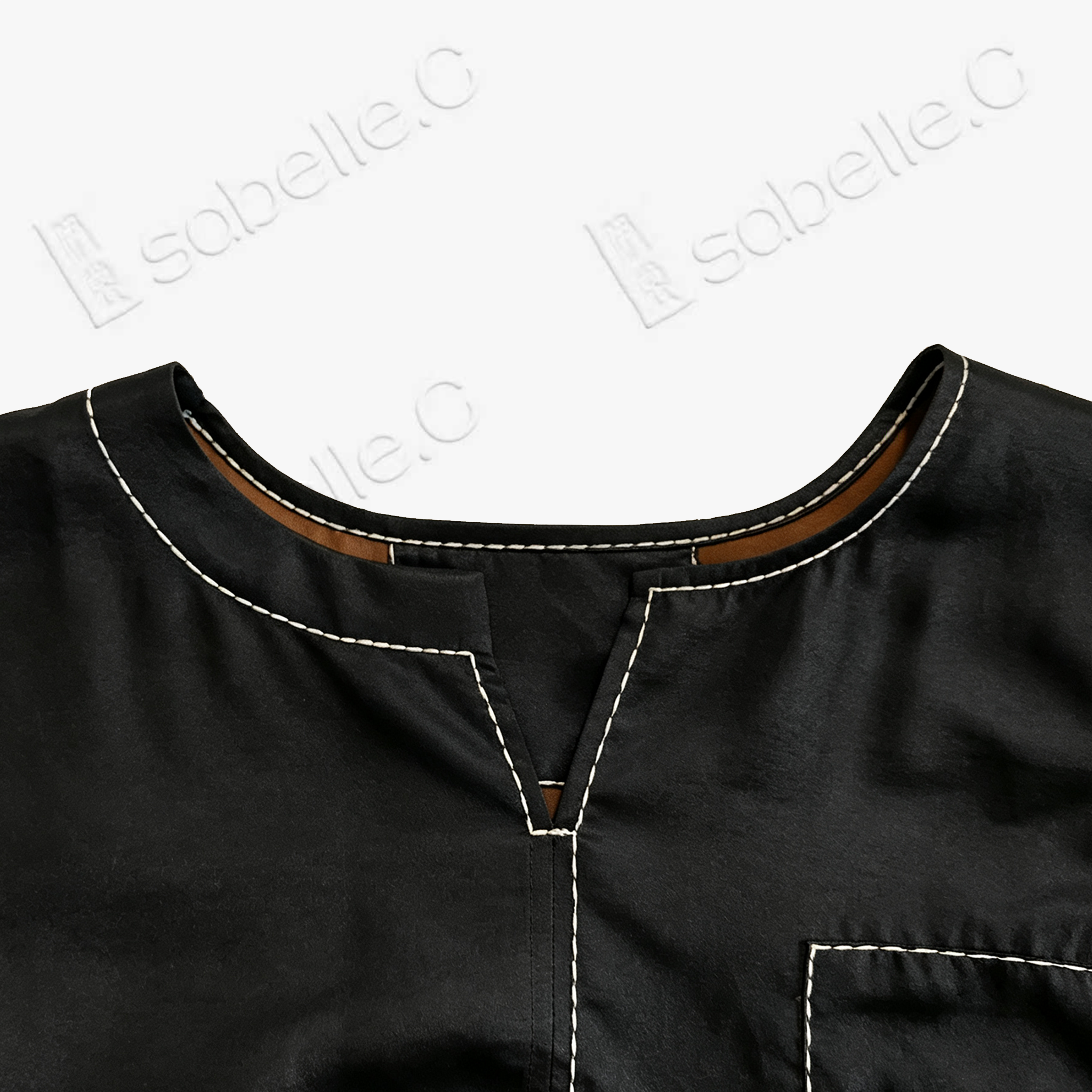 Gambiered Canton Silk Blouse - 香雲紗上衣