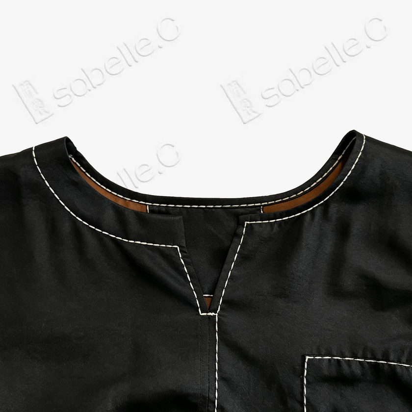 Gambiered Canton Silk Blouse - 香雲紗上衣