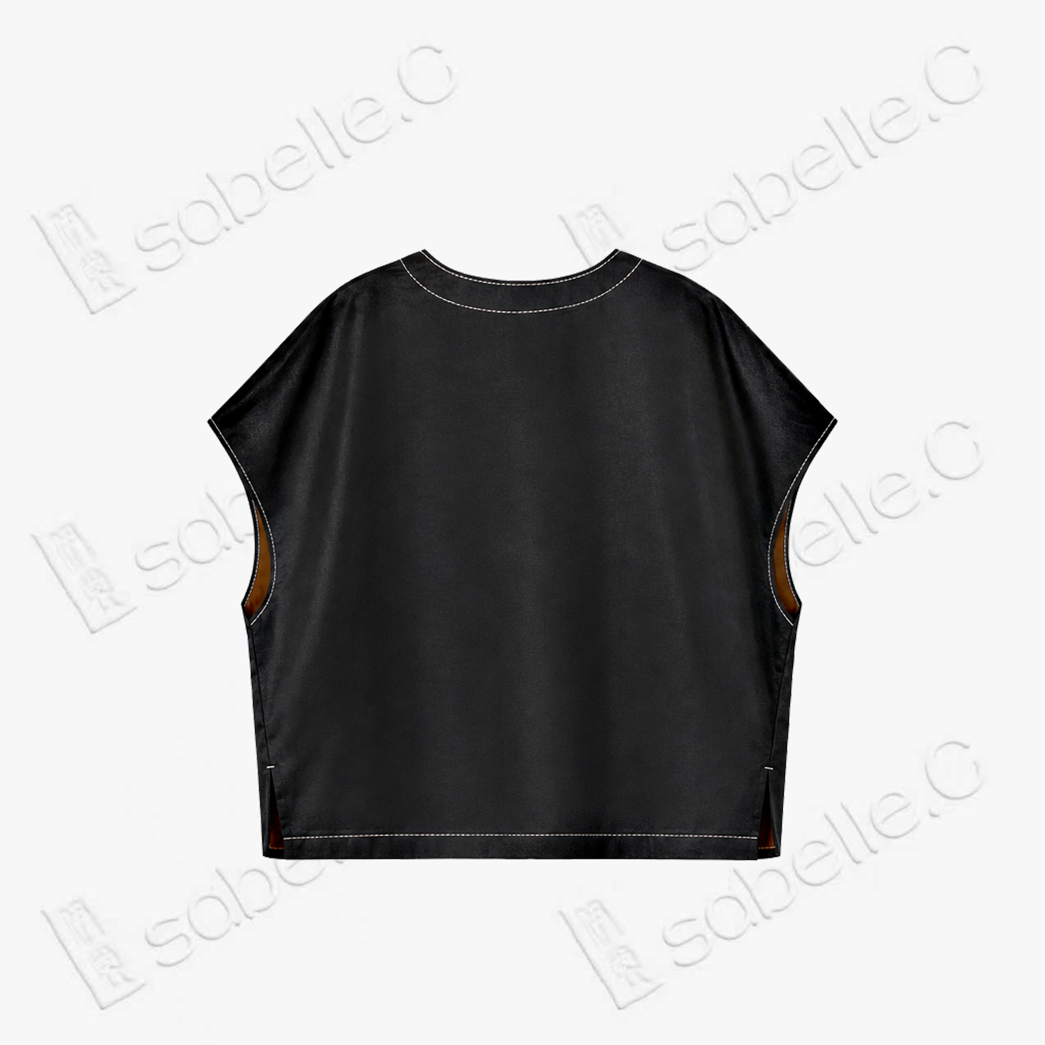 Gambiered Canton Silk Blouse - 香雲紗上衣