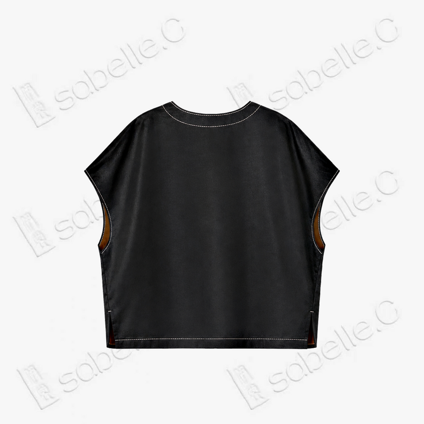Gambiered Canton Silk Blouse - 香雲紗上衣