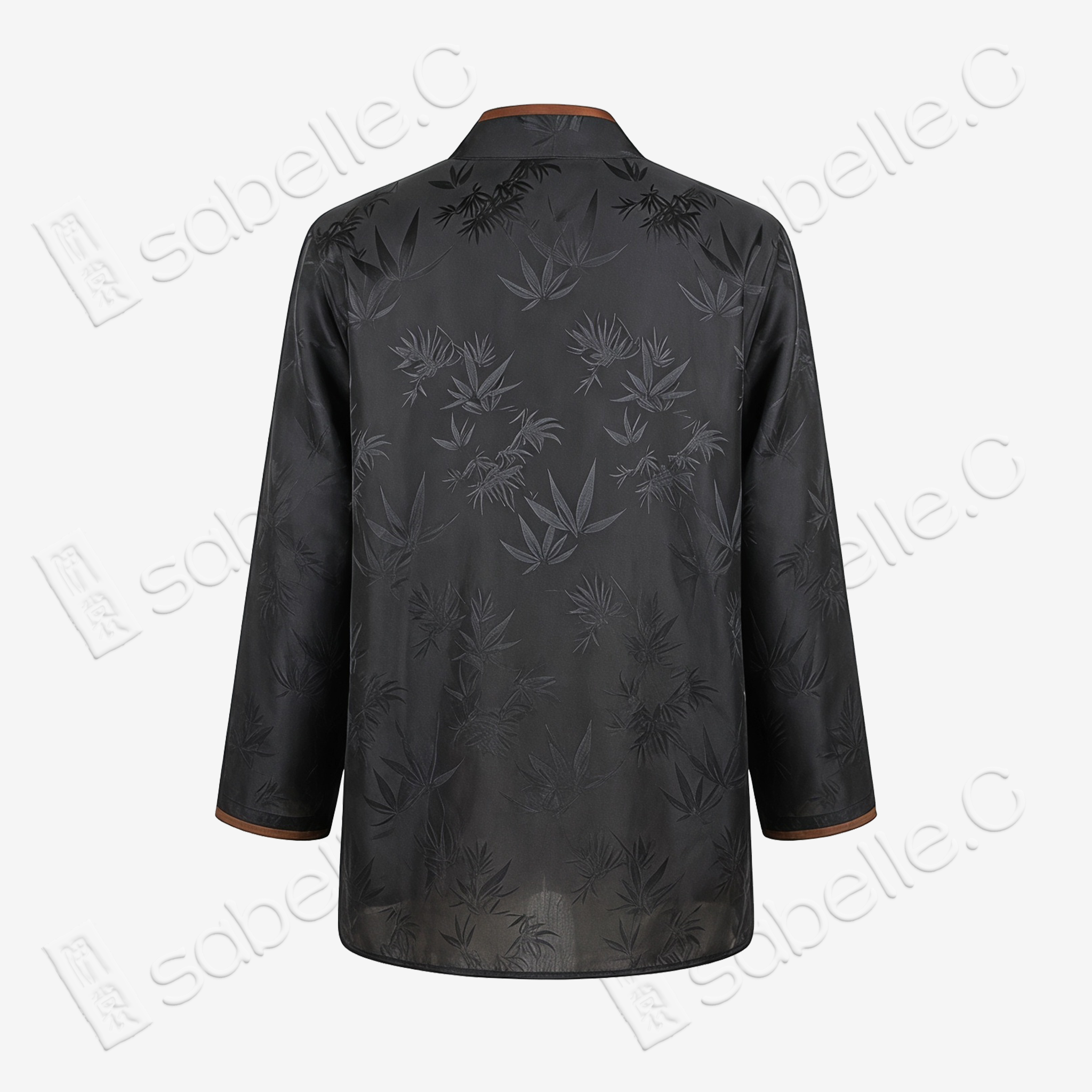 Gambiered Canton Silk Wrap Jacket - 「幽筠墨影」香雲紗外套