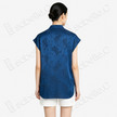 Gambiered Canton Silk Top - 「霧藍暗花」香雲紗立領上衣