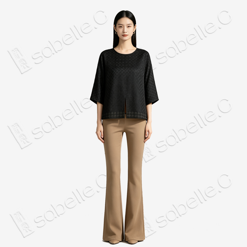 Gambiered Canton Silk Blouse - 香雲紗上衣