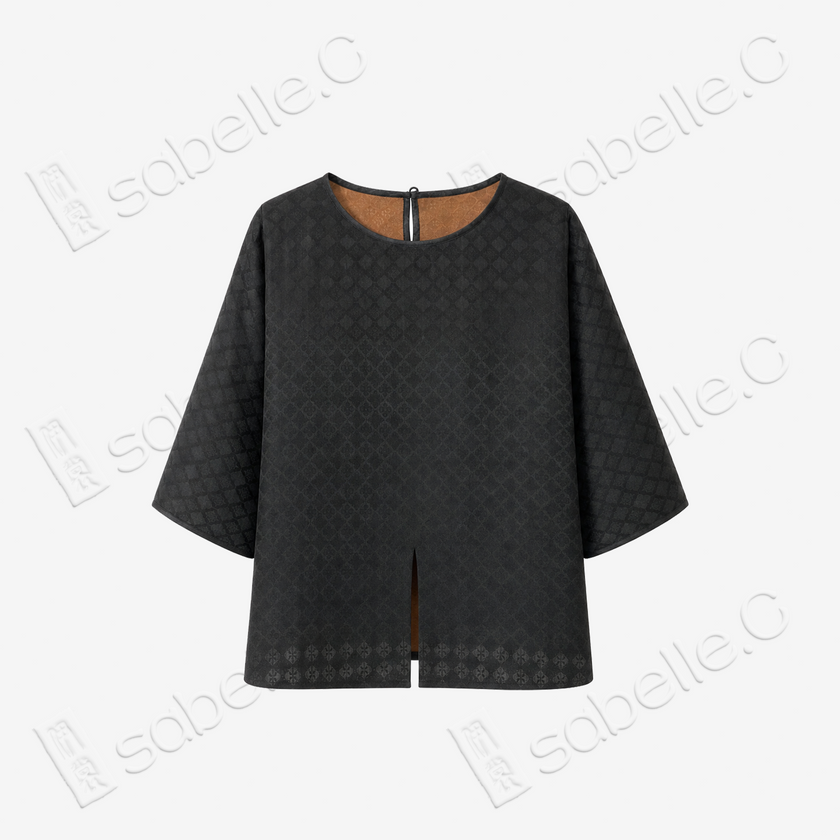 Gambiered Canton Silk Blouse - 香雲紗上衣