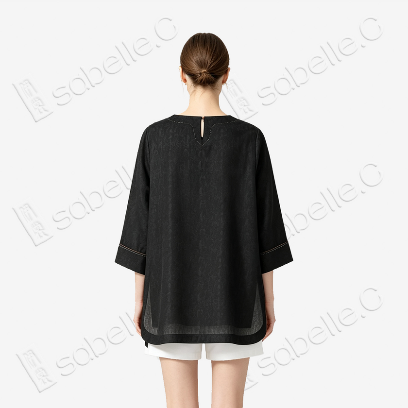 Gambiered Canton Silk Blouse - 香雲紗上衣