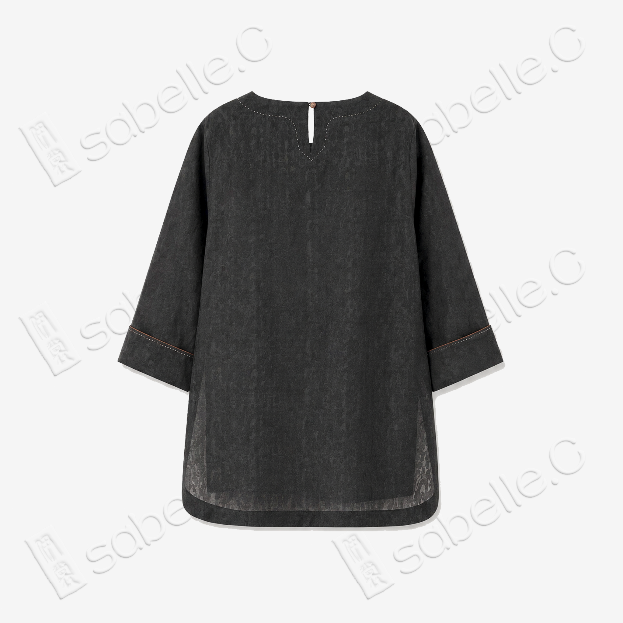 Gambiered Canton Silk Blouse - 香雲紗上衣