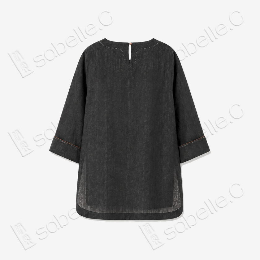 Gambiered Canton Silk Blouse - 香雲紗上衣