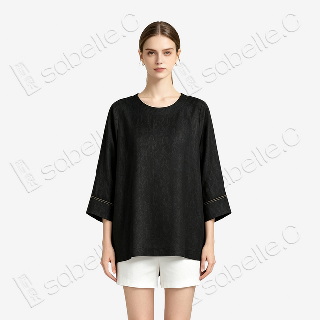 Four-warp leno gauze Gambiered Canton Silk Blouse - 四經絞羅香雲紗上衣