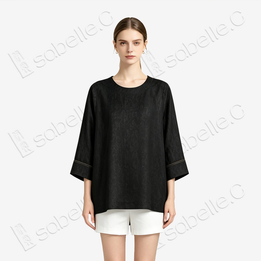 Gambiered Canton Silk Blouse - 香雲紗上衣