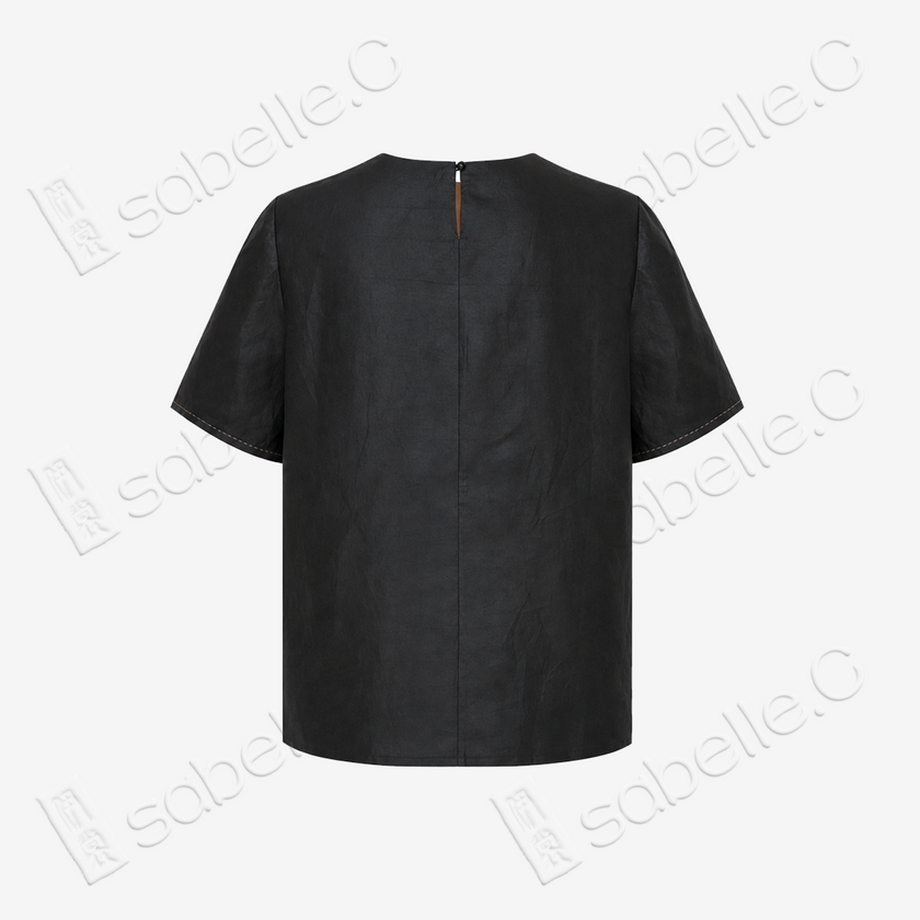 Gambiered Canton Silk Blouse - 香雲紗上衣