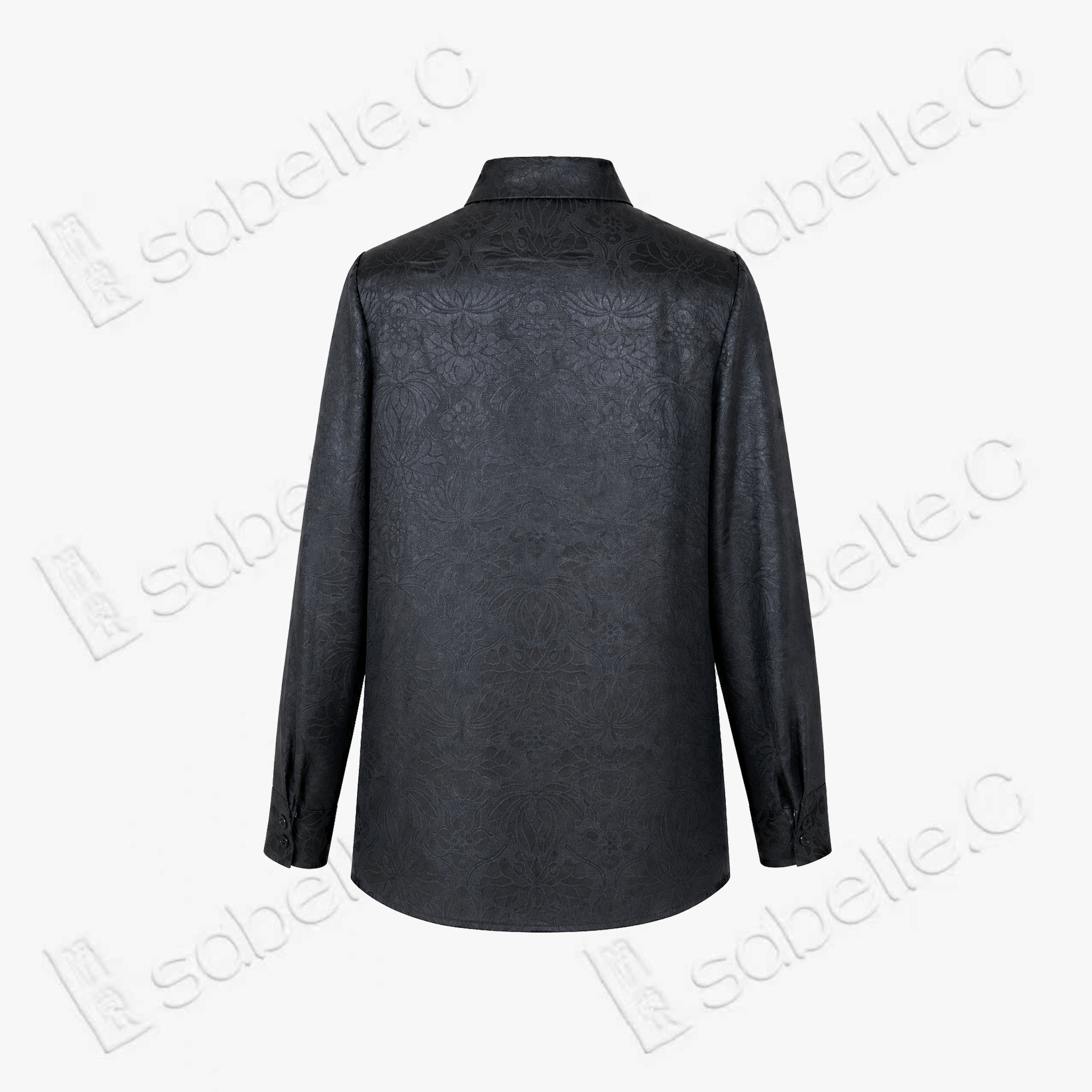 Hand‑Painted Gambiered Canton Silk Shirt - 「素墨玉蘭」手繪香雲紗襯衫