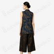 Gambiered Canton Silk Sleeveless Top - 「滄藍金繪」香雲紗無袖上衣
