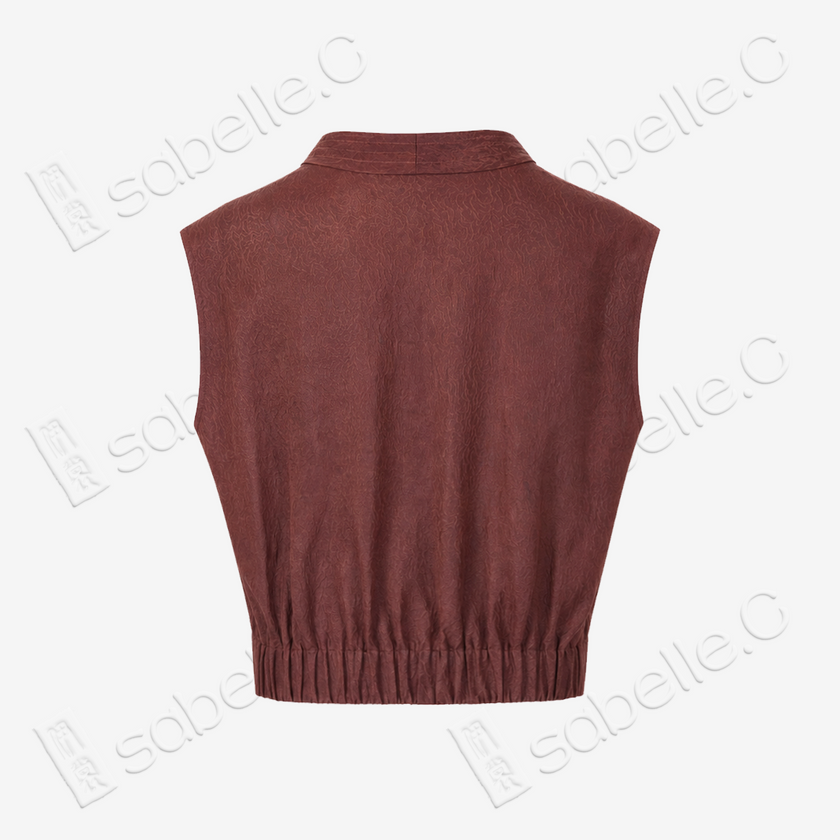 Gambiered Canton Silk Blouse - 紅雲紗上衣
