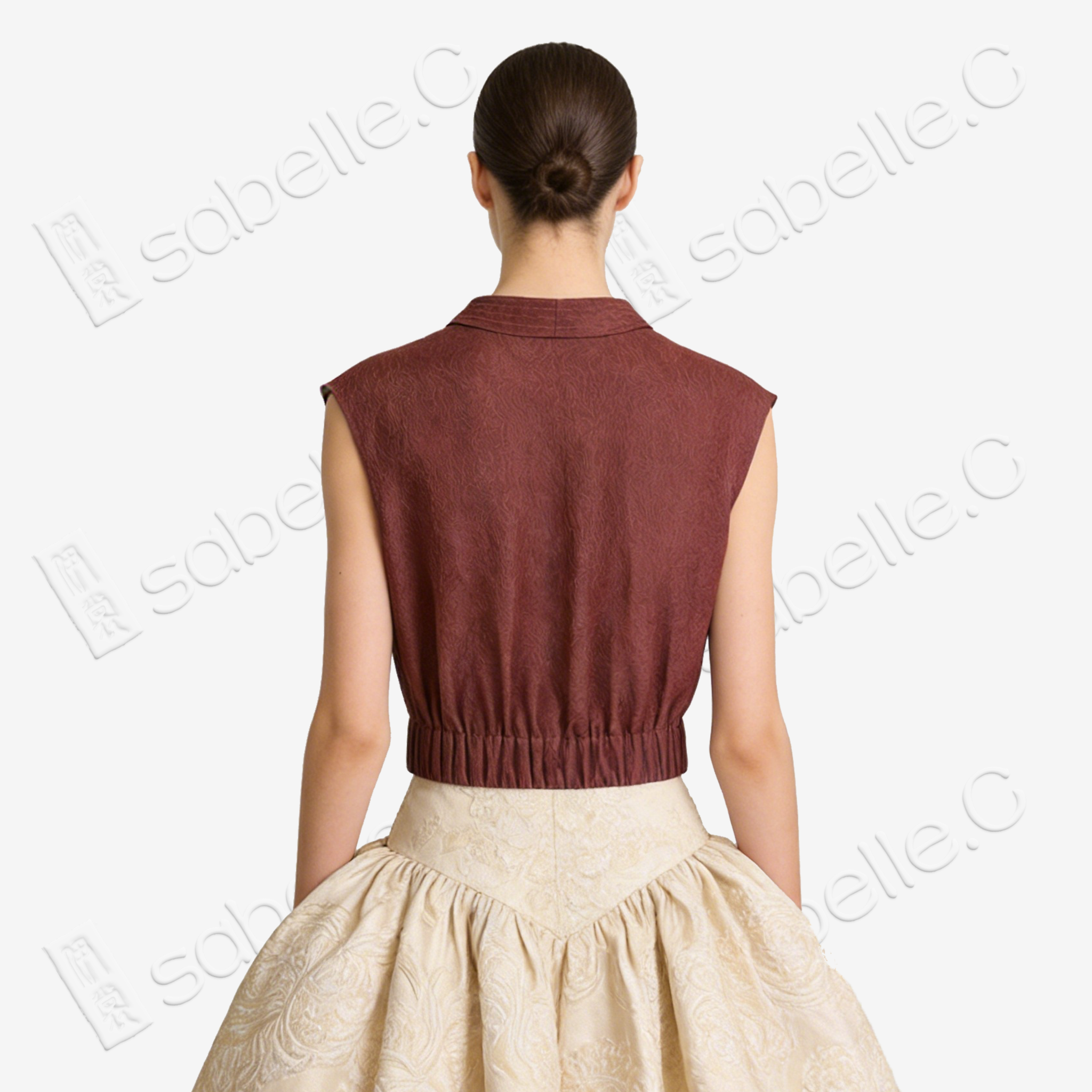 Gambiered Canton Silk Blouse - 紅雲紗上衣